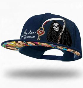 My Dear Who You Are Embroidered <b>Snapback</b> <b>Cap</b> Unisex 6 Panel Canvas Baseball Hat Adjustable Blue Streetwear Outdoor Fashion OEM - Product Image 2