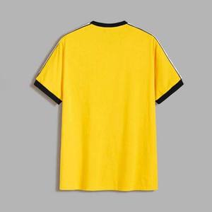 Buena calidad Nueva llegada Contraste Color Ropa de hombre Tallas grandes Camisas 100% Algodón Manga corta Ringer Casual Camiseta de hombre OEM - Product Image 2