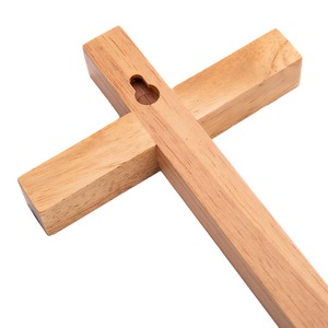 Cruz de madera barata al por mayor, crucifijo colgante de pared hecho a mano para pedidos a granel y exportación, cruz de madera rústica hecha a mano - Product Image 2