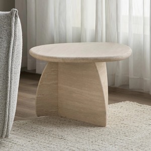 Elegante mesa de tambor de metal con diseño curvo con acabado plateado, muebles duraderos elegantes, ideales para mesa de centro, mesa auxiliar o exhibición - Product Image 3