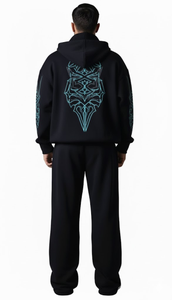 Conjunto de Chándal Personalizado Unisex de Invierno para Calle, Estampado y Transpirable, con Sudadera con Capucha y Pantalones Jogger Apilados 100% - Product Image 3