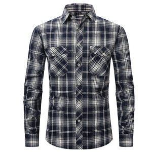 Chemises en flanelle pour hommes avec un design le plus récent, respirantes, à séchage rapide, en coton, chemises en flanelle personnalisées à manches longues pour l'automne et l'hiver - Product Image 2