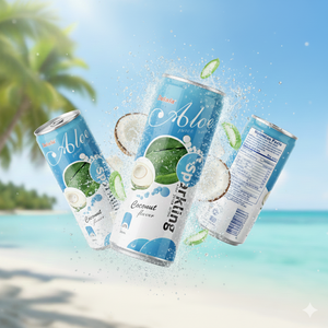 Boisson gazeuse Datafa Aloe Sparkling Juice au goût de noix de coco, canette de 320 ml, boisson gazeuse certifiée HALAL FSSC ISO HACCP - Product Image 2