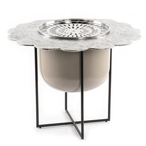 เครื่องทำความร้อนโลหะโลหะโลหะ dallah มีขาตั้งสีดำเครื่องครัวทรงกลมคุณภาพระดับพรีเมียมเครื่องทำความร้อน dallah แบบตั้งโต๊ะ - Product Image 5