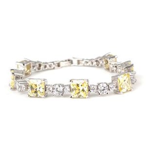 Bracelet à breloques en argent sterling 925 avec pierre de citrine, plaqué rhodium, or 18 carats et or rose, idéal pour un cadeau - Product Image 4