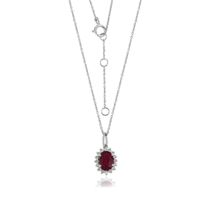 Venta caliente colgante de circón personalizado S925 collar de piedra de rubí de plata esterlina para damas - Product Image 1