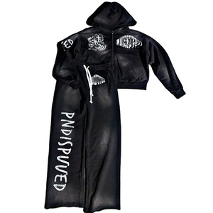 Conjunto Deportivo con Sudadera y Pantalones Acampanados, Ropa Urbana de 2 Piezas - Product Image 1