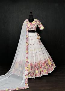 Dernière Designer Faux Georgette Broderie Séquence Travail Lehenga Choli Vêtements Indiens et Pakistanais par Fab Zone - Product Image 3