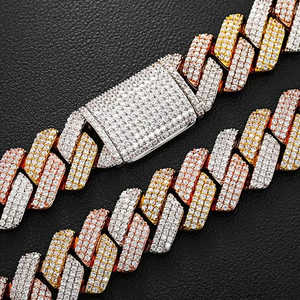 Iced Out Moissanite 14K oro blanco Hip Hop collar hombres moda cadena regalo de cumpleaños - Product Image 3