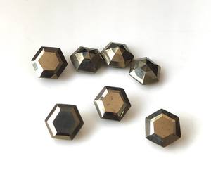 Pyrite dorée naturelle, taille hexagonale facettée, 6mm-30mm, pierre précieuse en vrac pour la fabrication de bijoux, prix de gros - Product Image 1