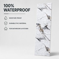 Panneau mural en PVC marbré gris veiné blanc, imperméable, revêtement décoratif intérieur