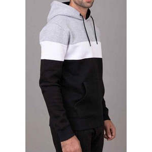 Chándales informales para hombre recién llegados al por mayor de dos piezas de color sólido con cuello con capucha 100% algodón para invierno - Product Image 5