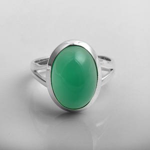 Atractivo diseño genuino Aqua Calcedonia anillo de piedras preciosas hecho a mano 925 plata esterlina eternidad Vermeil anillos joyería mayorista - Product Image 3