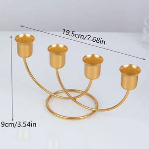 Wedding Dining Table Home Decor Luxury Gold Black Home Decor Use Metal Crescent Moon <b>Candle</b> Holder Stand Iron Candelabra Ramadan - Product Image 1