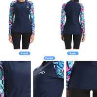 Ensemble 2 pièces de maillot de bain de compression pour femme, coupe haute, manches longues, protection UV, antibactérien, imprimé personnalisé, vente en gros