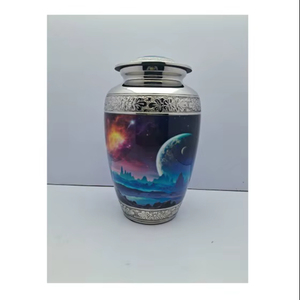 Hot Selling Aluminum Adult Cremation Urn High Quality Engraved American Style 220 Cubic Inch Capacity <b>Funeral</b> <b>Supplies</b> - Product Image 1
