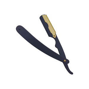Rasoir professionnel à lame unique en acier inoxydable à bord droit Shavette jetable noir barbier coupe gorge pliant hommes réutilisable - Product Image 5