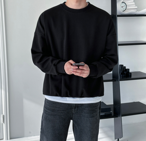 Sudadera de algodón extragrande para hombre, cuello redondo, estilo básico, suave y cómoda para uso diario, disponible en 4 colores, talla M a 3XL - Product Image 1