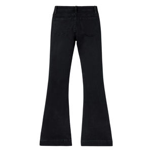 High Rise Flare Jeans, Black Stretch Denim, Slim Fit Bootcut, 5-Pocket Style, Comfortable & Stylish Women's Fashion Jeans - Product Image 4