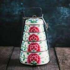 Customized Storage Container king Stainless Steel Colorful Printed Traditional Metal Storage <b>Boxes</b> & Bins Lunchbox <b>Tiffin</b> Box - Product Image 2