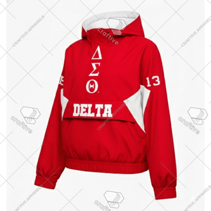 Chaqueta Cortavientos Delta Sigma Theta Lista para Enviar, Chaqueta Cortavientos Plegable de Alta Calidad, Chaqueta Anorak - Product Image 2