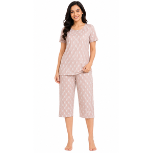 Conjunto Capri de Algodón Peinado Premium Evolve X Venus para Mujer, Camisón Suave con Estampado de Dibujos Animados, Cómodo, de Manga Larga y Secado Rápido - Product Image 5