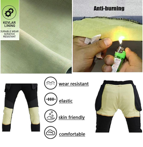 <b>Mens</b> Motorcycle Cargo <b>Jeans</b> Aramid Lined <b>Biker</b> Pants With CE Level 2 Knee Hip Armor Abrasion Resistant Denim Riding Trousers OEM - Product Image 4