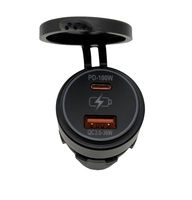 PD100W Type-C étanche avec prise chargeur de voiture USB QC3.0 36W