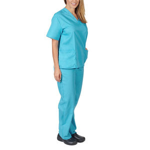 Uniforme de hospital 100% algodón con cuello en V al por mayor, uniforme médico de fregado, traje de fregado de enfermera - Product Image 1