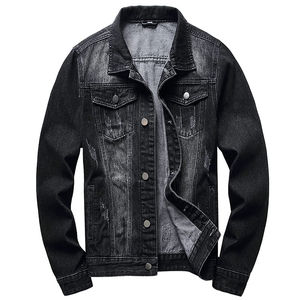 2025 Wholesale Custom Made Men's <b>Long</b> Stretch <b>Denim</b> <b>Jacket</b> Cotton Winter Plain <b>Denim</b> <b>Jacket</b> for Men Plus Size Men's <b>Jackets</b> - Product Image 1