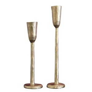 Christmas Decorative Aluminum Metal Taper Candle Holder for Home Tabletop Lighting Decoration Gold Finished Eco-Friendly Luxury - Product Image 1