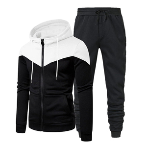Conjunto Jogger polar con capucha para hombre, chándal con cremallera en color sólido con pantalla DTF DTG y sublimación de impresión digital - Product Image 2