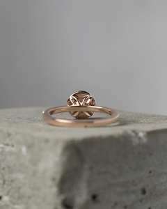 5mm Round Cut <b>Moissanite</b> Halo Engagement <b>Ring</b> | Gold or Silver Solitaire with Accents | Bridal Wedding Fine Jewelry OEM - Product Image 3