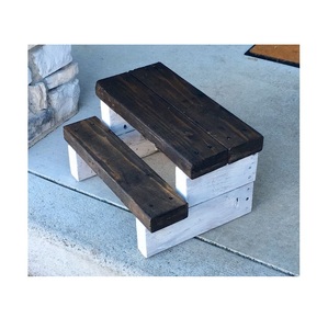 Tabouret en bois compact à deux marches avec structure en bois massif Idéal pour les chambres d'enfants Étagères de garde-manger Comptoirs de cuisine et utilité quotidienne - Product Image 5