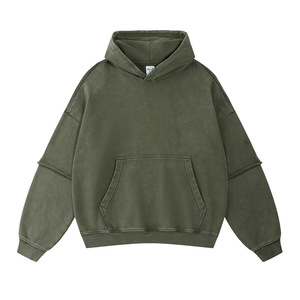 Sweat-shirt vintage lavé 430g, streetwear lourd, 100% coton, tissu en molleton français, manches double épaisseur, vente en gros, personnalisable - Product Image 1