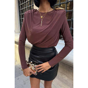 เสื้อเบลาส์ลำลอง Sandy พร้อมรายละเอียดตกแต่งผ้าถัก บ่าเสริมฟองน้ำ-3479 - Product Image 6