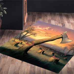 Tapis en bois rouge Viladimir Kush, Tapis Viladimir Kush, Tapis imprimé, Tapis à poils doux - Product Image 5