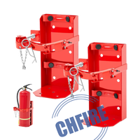 Support pour véhicule lourd, supports et fixations pour extincteur - Acier St12 rouge, compatible avec les extincteurs secs de 10 lb / CO2 de 5 lb