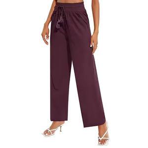 High Quality <b>Men</b> Casual <b>Loose</b> Mid Waist Zipper Fly Breathable 100% Cotton <b>Trouser</b> for Sale - Product Image 1