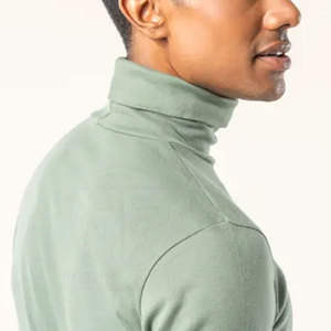 Classic Solid Color High Collar Slim Fit Long Sleeve Seasonal Casual Top <b>Men</b> <b>Turtle</b> <b>Neck</b> Shirt - Product Image 4