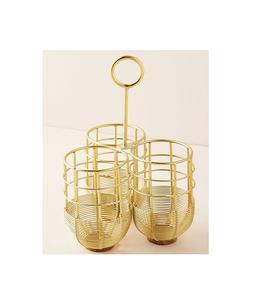 ที่ใส่ช้อนส้อมโลหะขัดเงาทองดีไซน์ทันสมัยปรับขนาดได้ตามต้องการ - Product Image 1