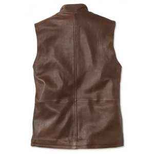 Gilet de moto en cuir de vache véritable unisexe, hiver, haute qualité, design personnalisé, col en V, décontracté, respirant, coupe-vent, extérieur - Product Image 6
