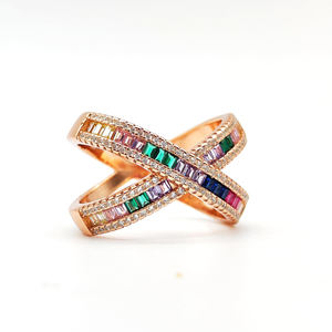 Cadeaux de Noël 925 Sterling Silver Multi colour cubique zircon Set Gemstone Rings 8.08 gm trendy handmade Solid Silver finger ring - Product Image 4