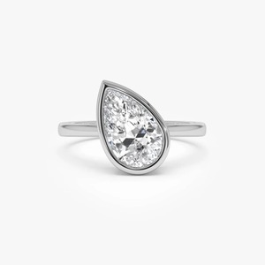 Anillo de compromiso con diamante de laboratorio único en forma de pera brillante de 1.50 ct E-F VS1 en oro de 14K para regalo de fiesta de compromiso - Product Image 1