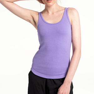 Women Fitness Custom Logo Quick Dry Polyester/Cotton Athletic Muscle Bodybuilding Activewear Seamless <b>Back</b> Gym Tank Tops Knitted - Product Image 5