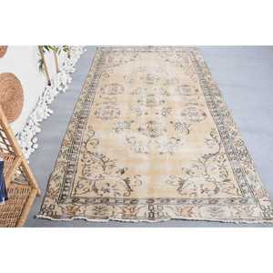 พรมขนาด 4.8x8.7 ฟุต, พรมวินเทจตุรกี, พรมลายตะวันออกสีเบจเทา - Product Image 1