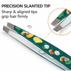 Pinzas de Cejas Profesionales de Primera Calidad con Mango Impreso a Color, Pinzas de Acero Inoxidable Inclinadas de Precisión para el Cuidado de las Cejas - Product Image 2