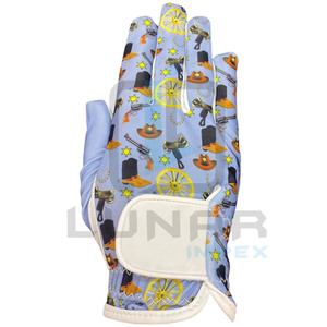 Western Blue Women's <b>Moisture</b> Wicking Left and Right Hand <b>Gloves</b> 3D Sublimation Designing on Cabretta Leather Golf <b>Gloves</b> - Product Image 4