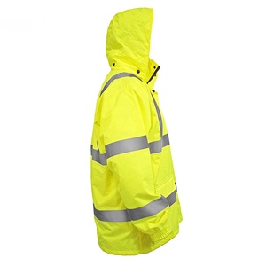 Chaqueta de Seguridad Tri Pro Sports ANSI CLASE 1, Amarillo Fluorescente, Oxford, Alta Visibilidad, Reflectante, Impermeable, Transpirable, Desmontable - Product Image 3