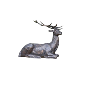 Ornements de jardin de cerf de marais assis en métal noir pour ornements d'animaux décoratifs de jardin extérieur - Product Image 1